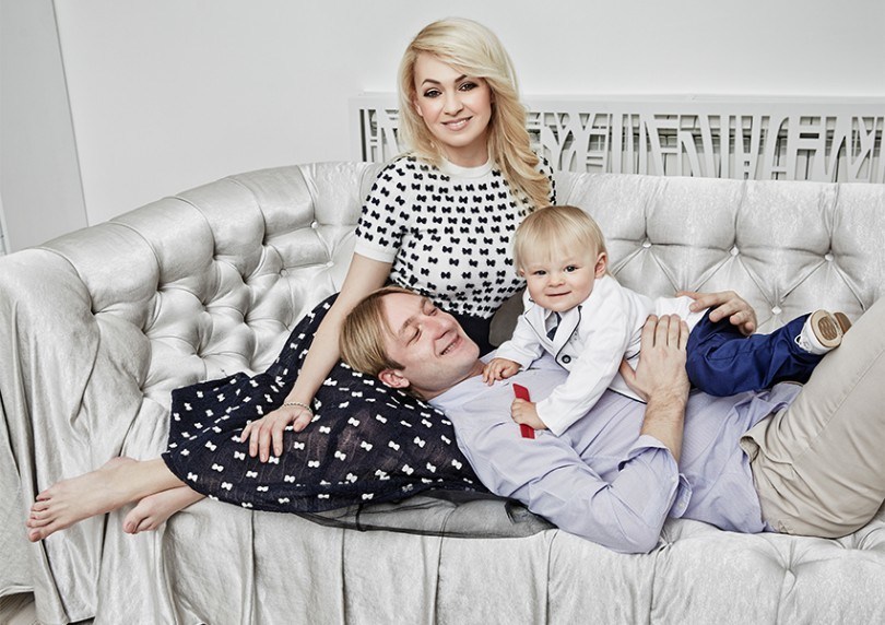 Яна с мужем Евгением и сыном Александром