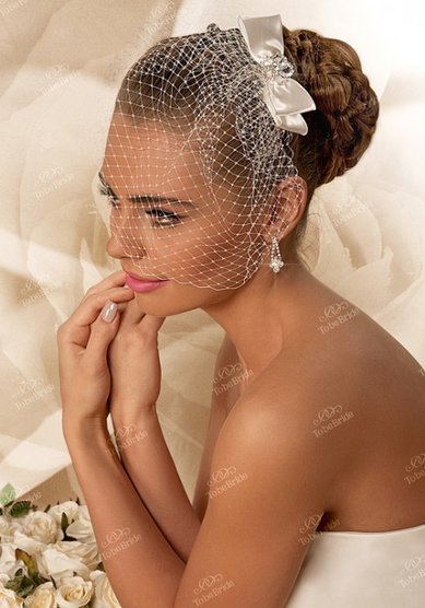 Вуаль с бантом f0504-T41980 - Салоны свадебной и вечерней моды To be Bride
