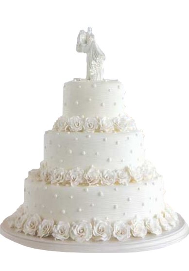 Торт на свадьбу Жемчужный белый романс (К1253) - Кондитерская Клубничка