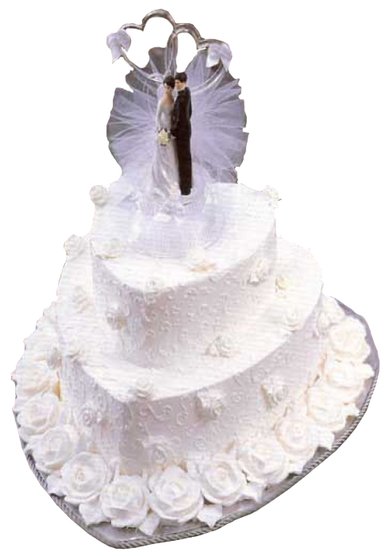 Свадебный торт Белое сердечко (К1254) - Кондитерская Клубничка