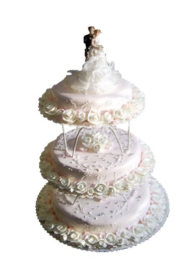Торт на свадьбу Розовый романс (К1255) - Кондитерская Клубничка