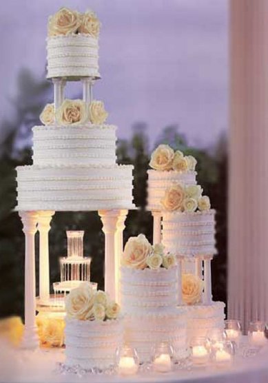 Свадебный торт У фонтана (К1256) - Кондитерская Клубничка