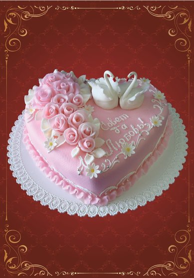 Свадебный торт Свадебная валентинка (К12794) - Кондитерская Клубничка