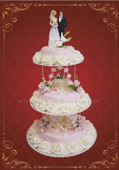 Торт на свадьбу Нежность (К14371) - Кондитерская Клубничка