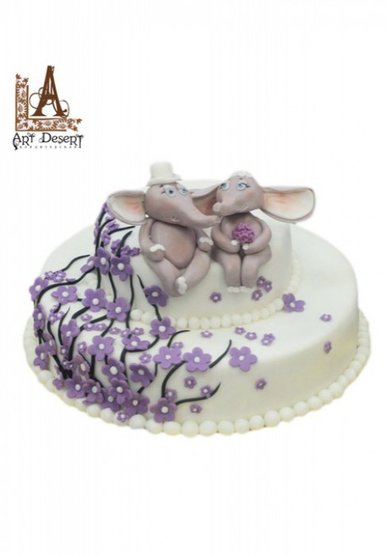 Торт на свадьбу Свадебные слоники (A14457) - Кондитерская ArtDesert
