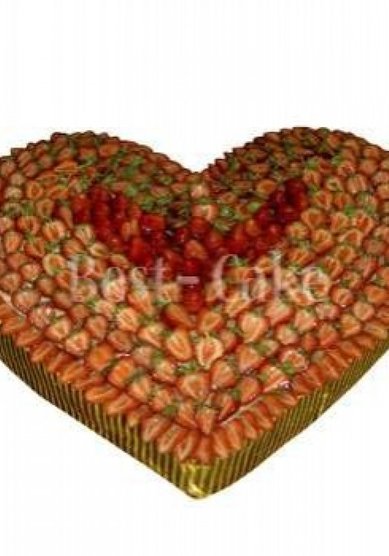 Торт на свадьбу Клубничное сердце (B15101) - Кондитерская Best Cake