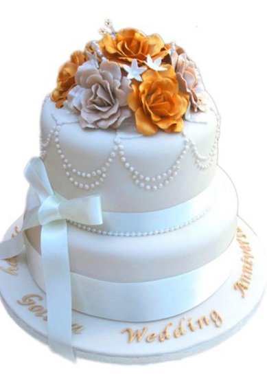 Торт на свадьбу Золотая роза (B15129) - Кондитерская BeLight