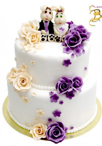 Свадебный торт Влюбленные зайчата (B16234) - Кондитерская BeLight