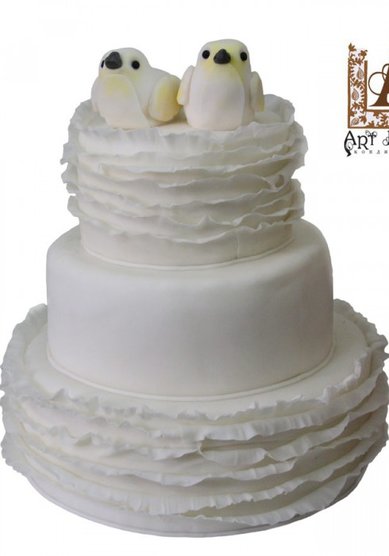 Торт на свадьбу Свадебные голубки (A18237) - Кондитерская ArtDesert