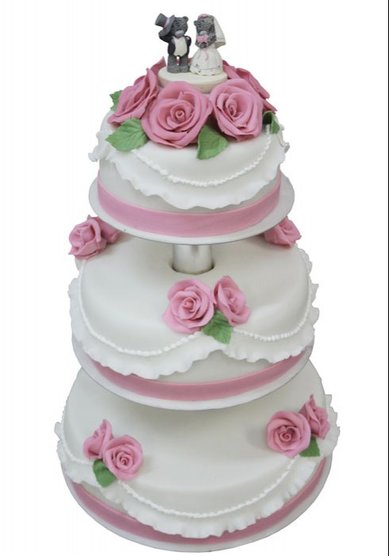 Торт на свадьбу Подвенечные розы (A24685) - Кондитерская ArtDesert