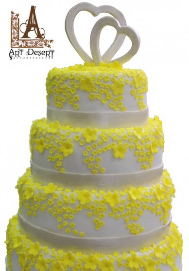 Торт на свадьбу Желтые Маргаритки (A39253) - Кондитерская ArtDesert