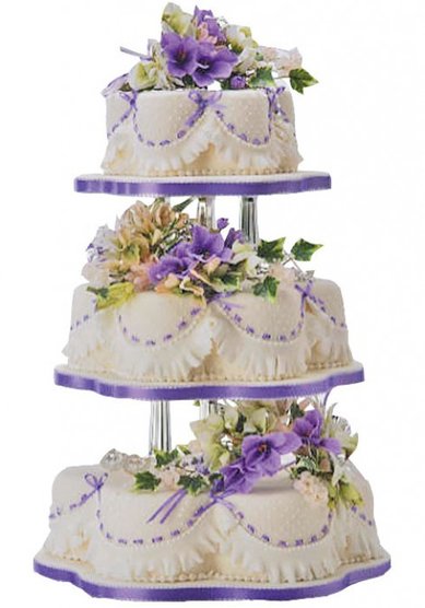 Свадебный торт №679 Classic с незабудками (I41172) - Компания Iris Delicia