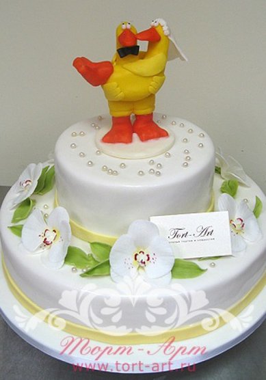Торт на свадьбу Гуси (Т41643) - Кондитерское ателье ТОРТ-АРТ