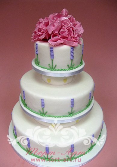Свадебный торт Лаванда (Т41646) - Кондитерское ателье ТОРТ-АРТ