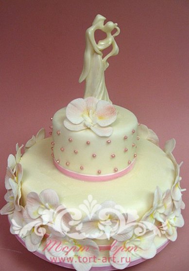 Торт на свадьбу Торт с орхидеями (Т41647) - Кондитерское ателье ТОРТ-АРТ
