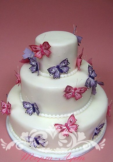 Свадебный торт Торт с бабочками (Т41648) - Кондитерское ателье ТОРТ-АРТ