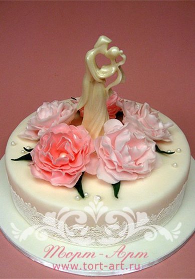 Торт на свадьбу С пионами (Т41653) - Кондитерское ателье ТОРТ-АРТ