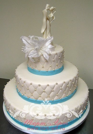 Торт на свадьбу Нежная лилия (Т41655) - Кондитерское ателье ТОРТ-АРТ