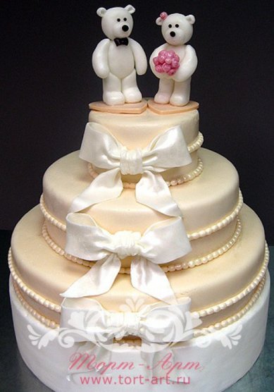 Торт на свадьбу Мишки (Т41661) - Кондитерское ателье ТОРТ-АРТ