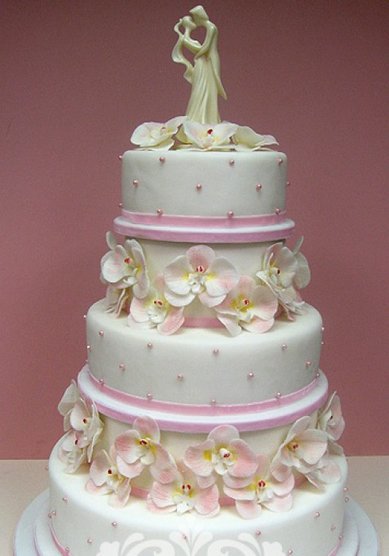Свадебный торт Свадебные орхидеи (Т41666) - Кондитерское ателье ТОРТ-АРТ