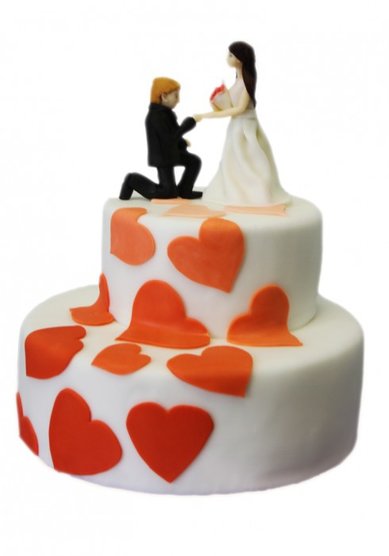Свадебный торт Свадебный торт Алые Сердца (A47866) - Кондитерская ArtDesert