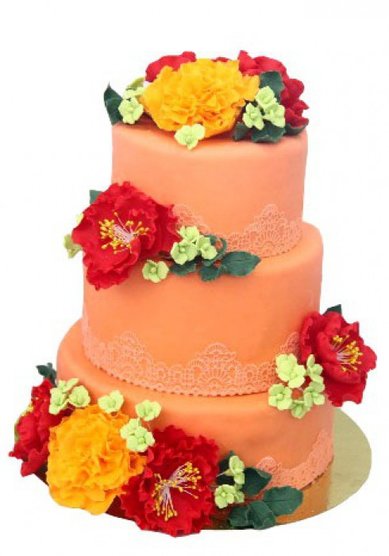 Свадебный торт Пламенная страсть (B48114) - Кондитерская BeLight