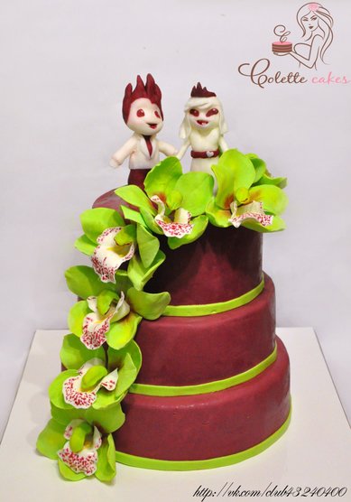 Торт на свадьбу Орхидеи цимбидиум (C65255) - Компания Colette Cakes