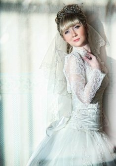 Cвадебная прическа Танечка (С12065) с собранными волосами