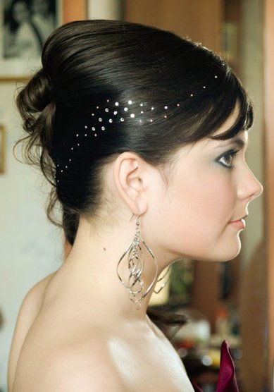 Свадебная прическа Прическа со стразами (С12133) - Стилист Анастасия Полякова
