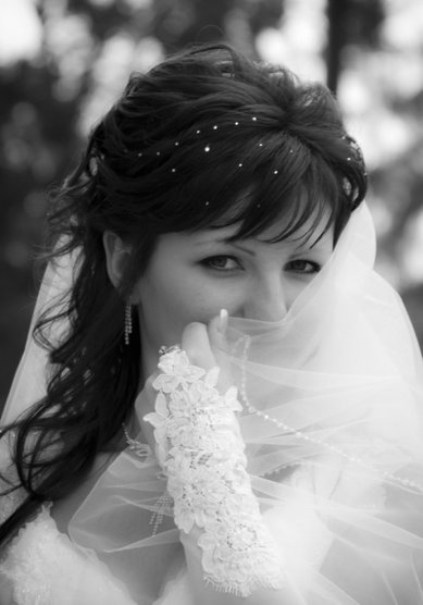 Прическа на свадьбу Легкость,фата и стразы (С12144) - Стилист Анастасия Полякова
