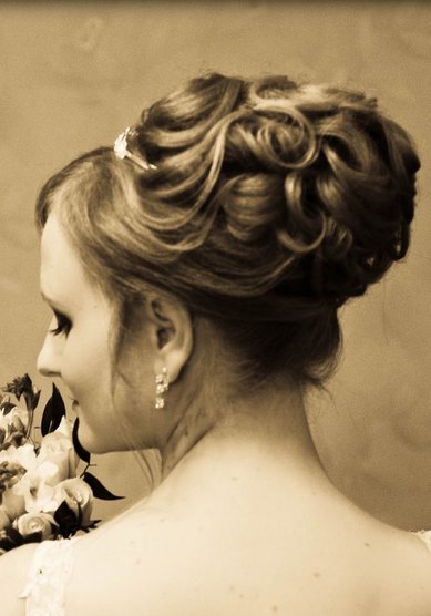 Свадебная прическа Высокая свадебная прическа (С14575) - Стилист Анастасия Полякова