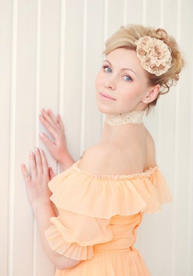 Свадебная прическа Персиковая нежность. (С14929) - Свадебный стилист-визажист Людмила Кубышкина...