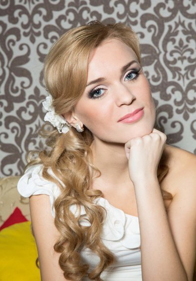 Прическа на свадьбу Невеста Юлия (С15442) - Стилист-визажист Олеся Чорная