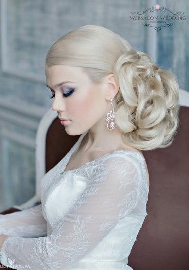 Свадебная прическа Собранная прическа (W15911) - Агентство стилистов Websalon Wedding
