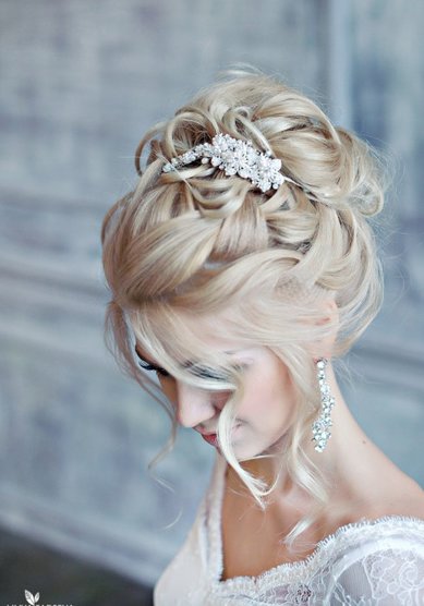 Свадебная прическа Собранная прическа (W15921) - Агентство стилистов Websalon Wedding