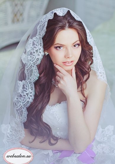 Прическа на свадьбу Свадебная прическа с фатой (W15922) - Агентство стилистов Websalon Wedding...