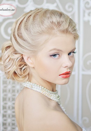 Прическа на свадьбу Плетение (W15952) - Агентство стилистов Websalon Wedding