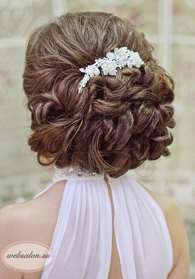 Свадебная прическа Собранная прическа (W15959) - Агентство стилистов Websalon Wedding
