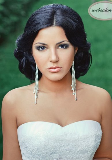 Свадебная прическа с собранными волосами (W15969) - Агентство стилистов Websalon Wedding