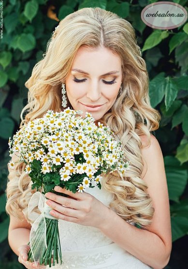 Свадебная прическа Локоны (W15971) - Агентство стилистов Websalon Wedding