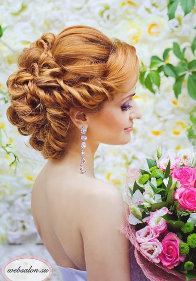 Свадебная прическа Свадебная прическа (W15977) - Агентство стилистов Websalon Wedding