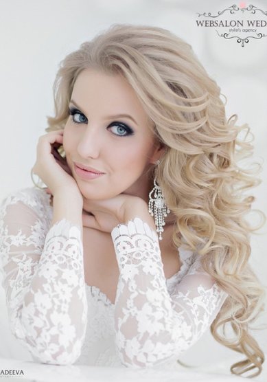 Свадебная прическа Локоны (W15987) - Агентство стилистов Websalon Wedding