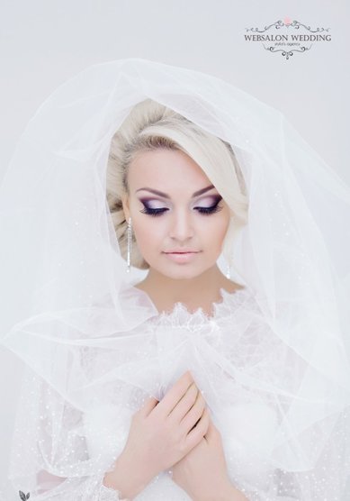 Прическа на свадьбу Свадебная прическа с фатой (W15990) - Агентство стилистов Websalon Wedding...