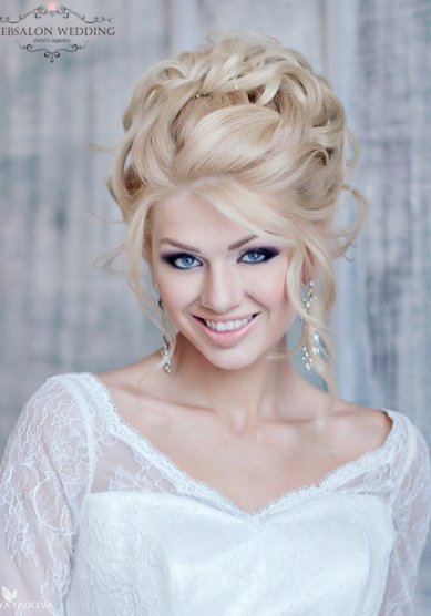 Свадебная прическа Собранная прическа с украшением (W15993) - Агентство стилистов Websalon Wedding...