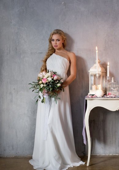 Прическа на свадьбу Греция образ (В17906) - Студия свадебного стиля Веста