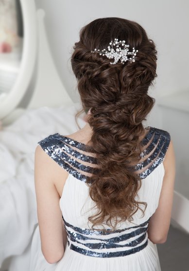 Свадебная прическа Греческая коса (М18851) - Стилист-визажист Москвичка