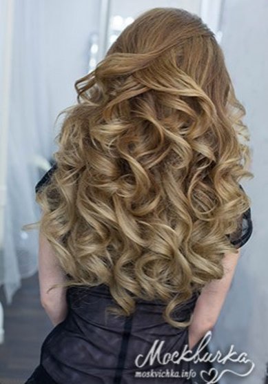 Прическа на свадьбу Вечерняя прическа с локонами (М18852) - Стилист-визажист Москвичка...