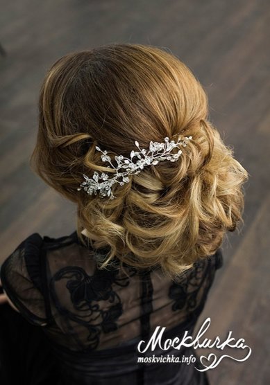 Свадебная прическа Вечерняя прическа - низкий пучок (М18853) - Стилист-визажист Москвичка...