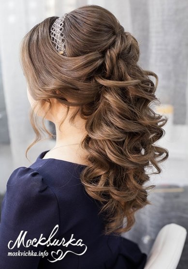 Прическа на свадьбу Вечерняя прическа с хвостом (М18854) - Стилист-визажист Москвичка...