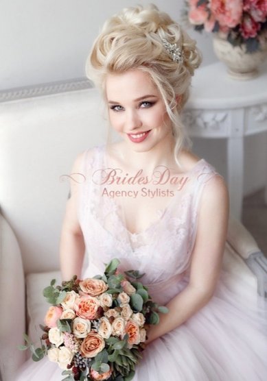 Свадебная прическа Зефир (B19439) - Стилист-визажист BridesDay